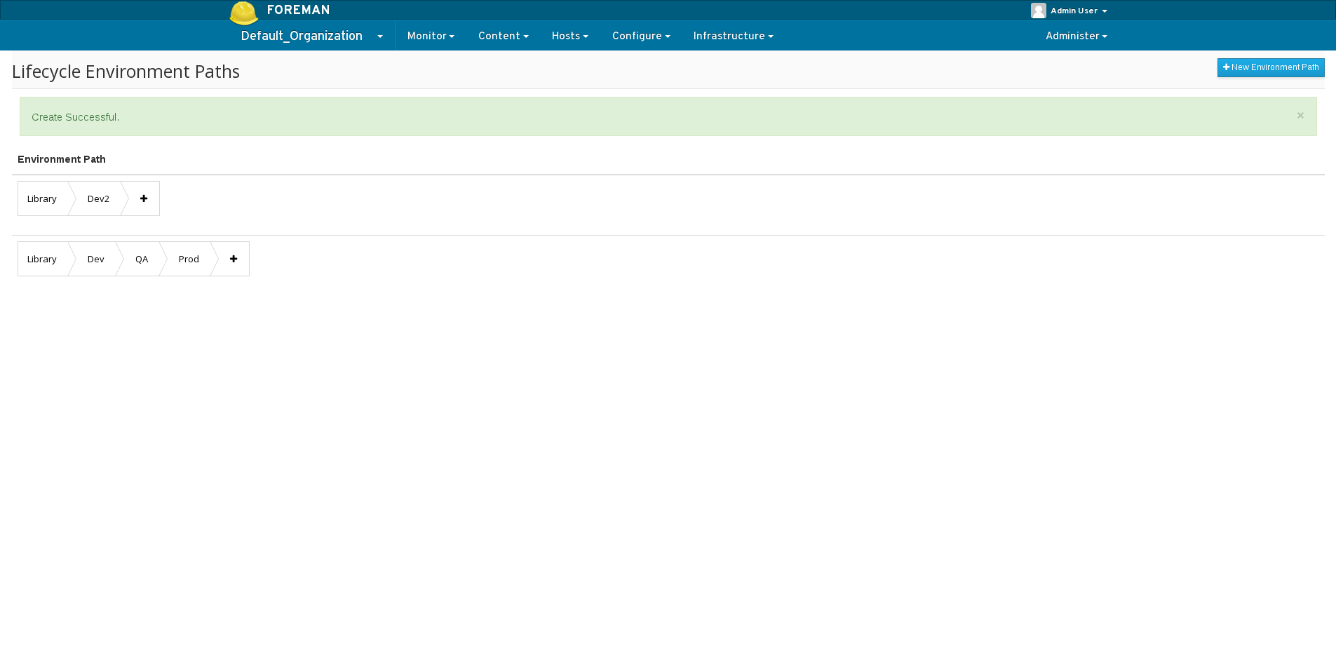 Created lifecycle environment path