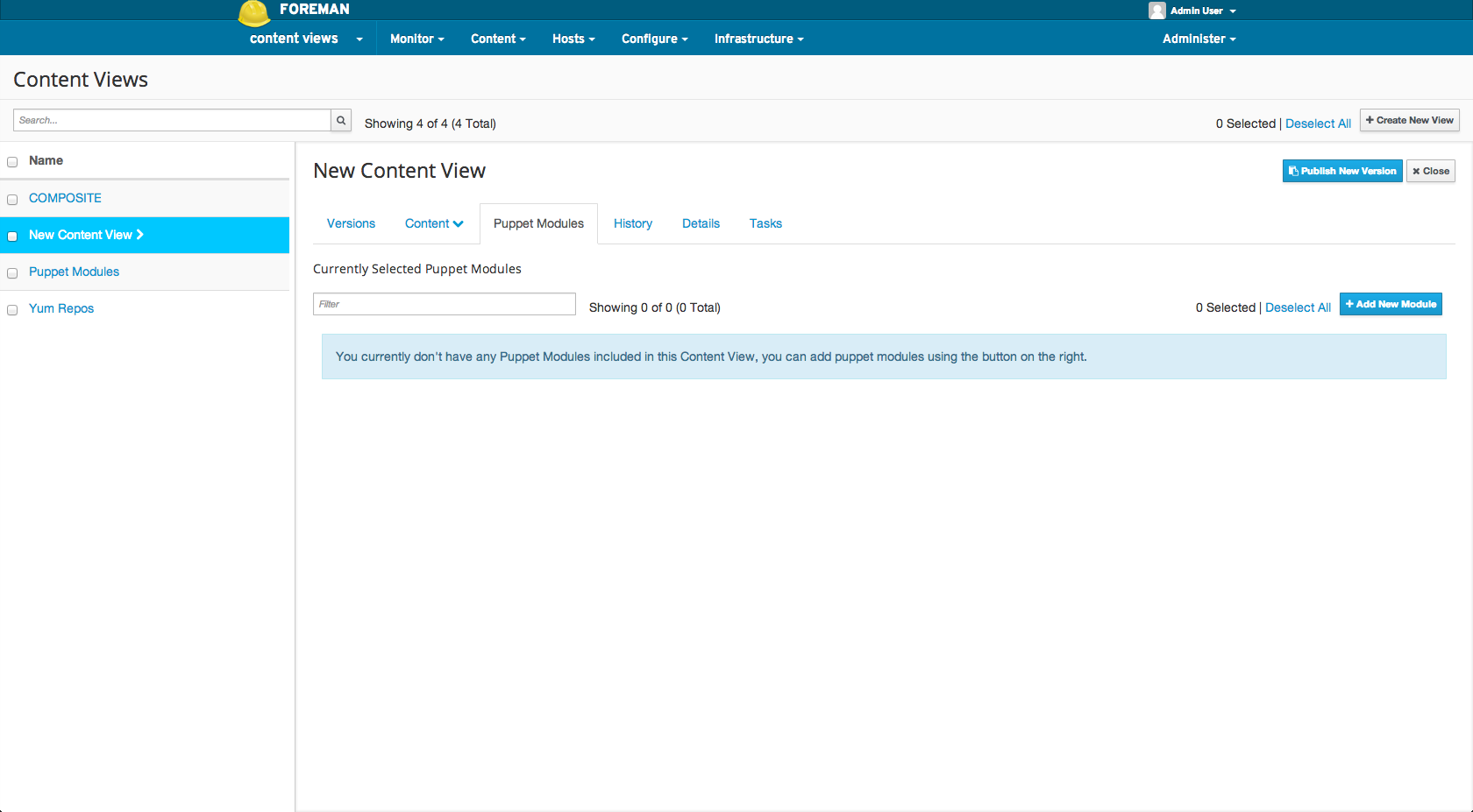 Adding a puppet module to a Content View